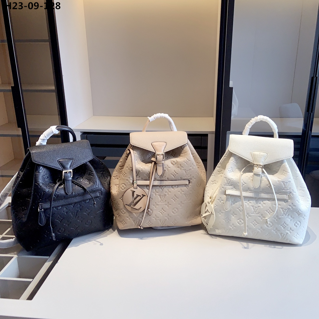 Louis Vuitton Montsouris Backpack Empreinte Black 32Cm