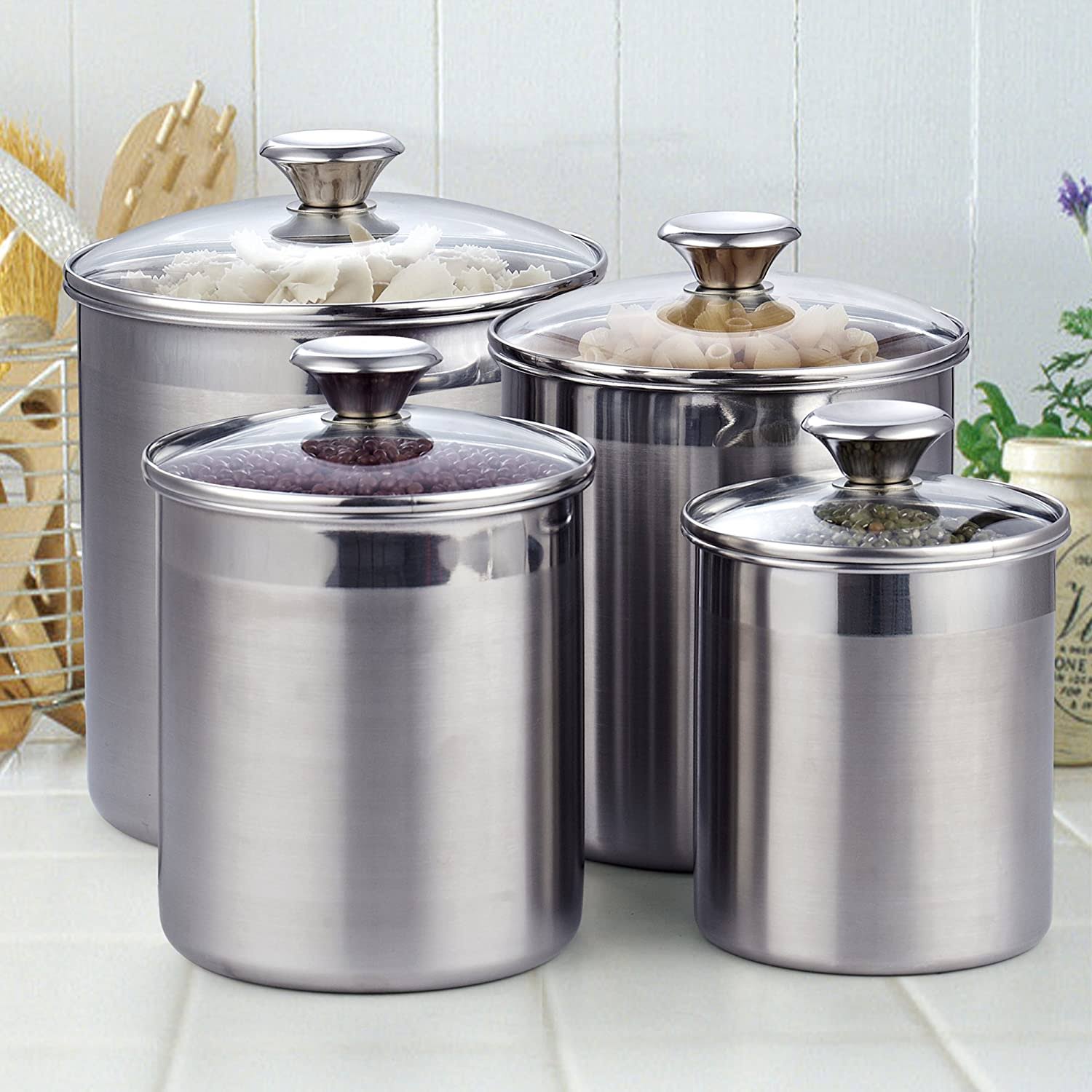 Cooks Standard 02553 4-Piece Canister Set Stainless Steel