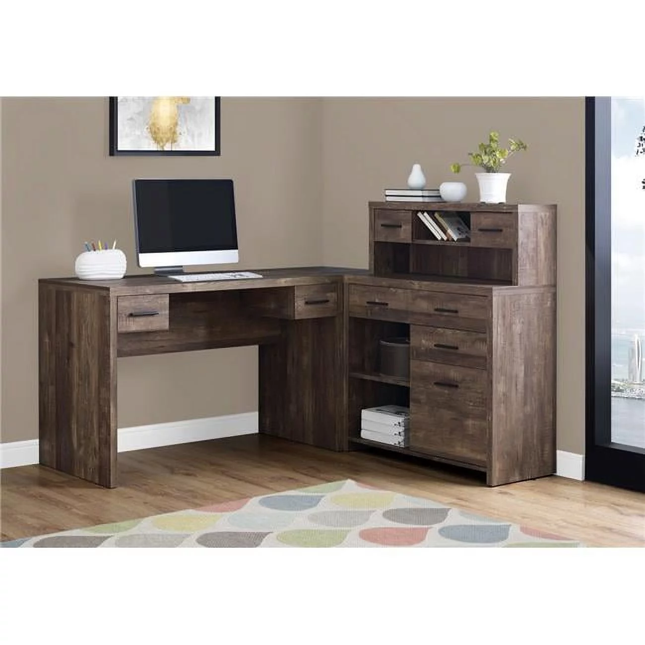 HomeRoots 333525 44.75 in. Reclaimed Wood Particle Board, Laminate & MDF Computer Desk