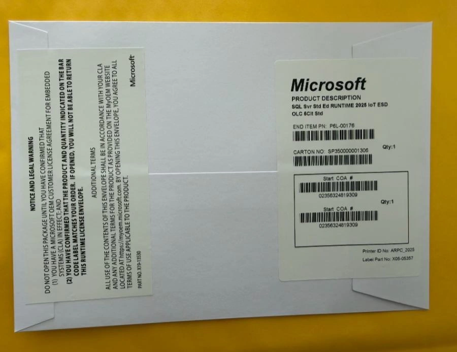 SQL 2025 Standard DVD Package