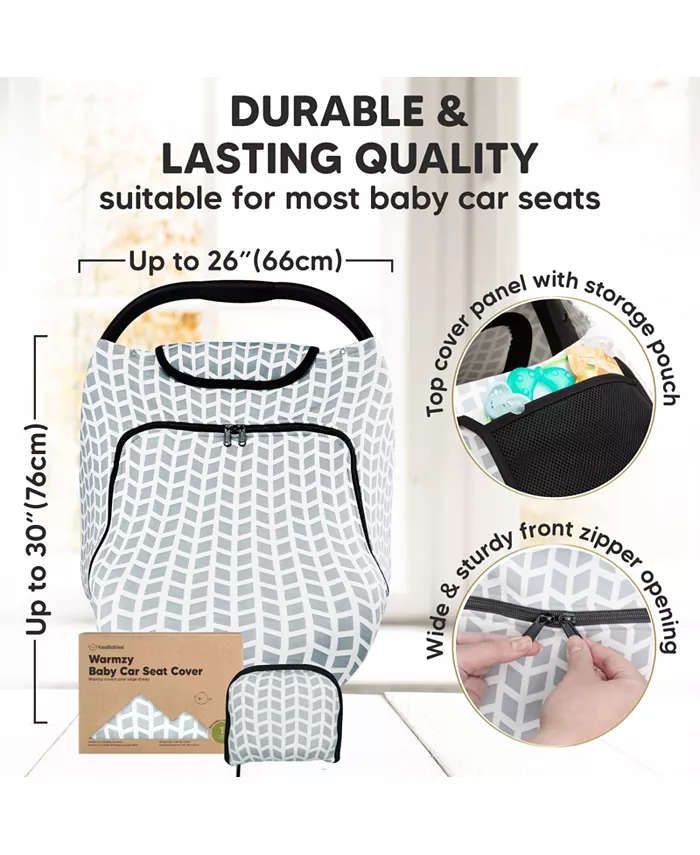 KeaBabies Warmzy Baby Car Seat Cover, Universal Stretch Fit Infant Carseat Covers for Babies, Winter Carseat Canopy