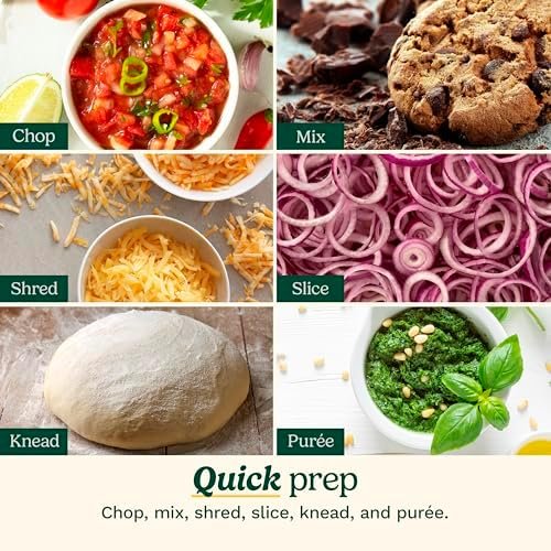 Food Processor, 14-Cup Vegetable Food Chopper for Mincing, Dicing, Shredding, Puree & Kneading Dough, 720-Watt Motor, Stainless Steel