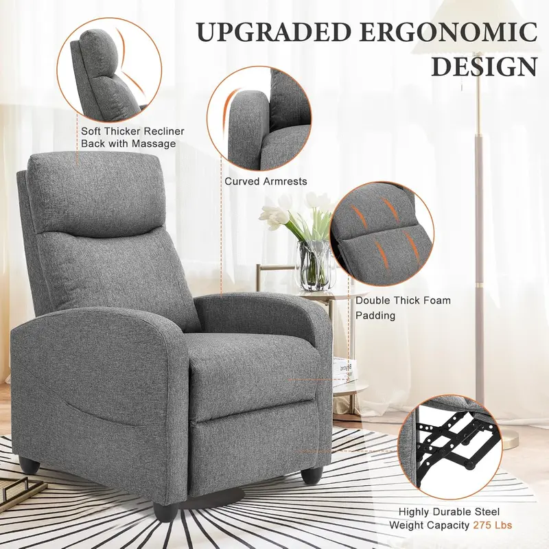 Smooth-Glide 360° Swivel Recliner – Crisp-Finish Rocking Chair with Sliding Base