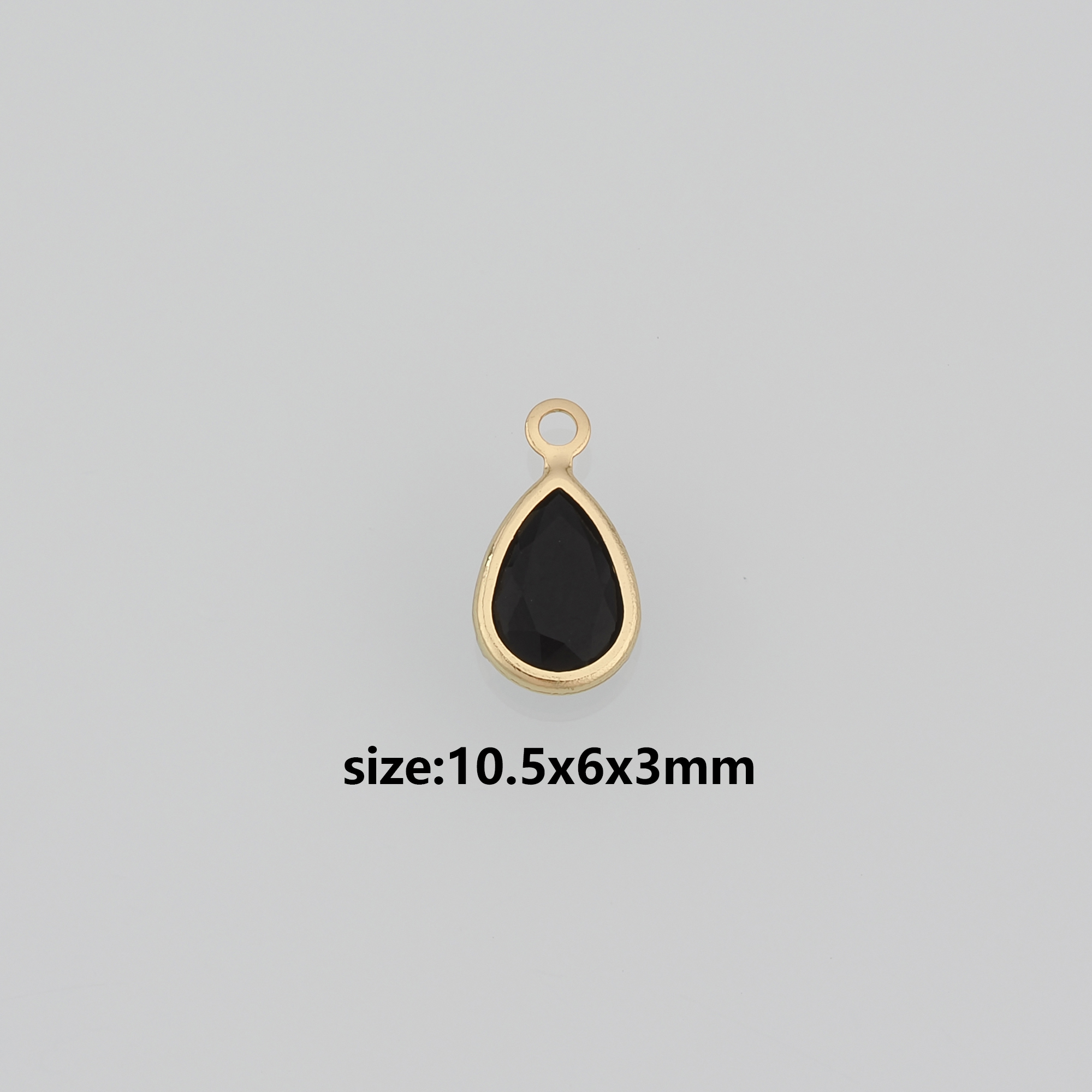 18K Gold Filled Teardrop Pendant,Crystal Teardrop Charm Earrings Necklace for DIY Jewelry Making Supply