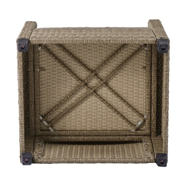4 Piece Patio Wicker Sectional Sofa with Seat Cushions