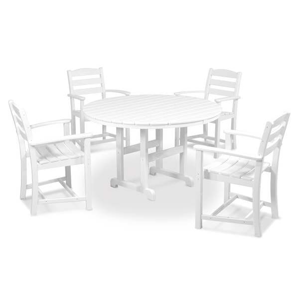 POLYWOOD La Casa Caf�� 5Piece Round Farmhouse Dining Set