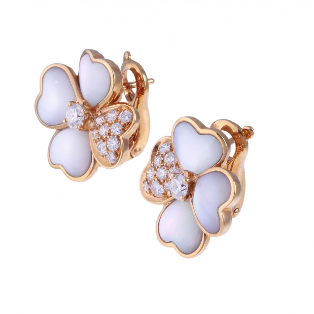 Van Cleef & Arpels Flora Cosmos Earrings 18K Rose Gold VCARO5BX00