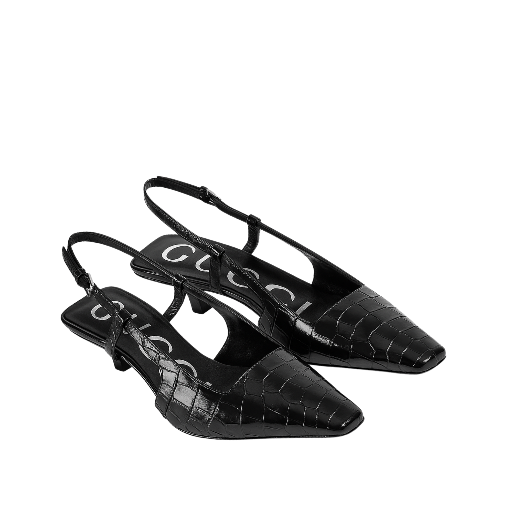 Gucci Women?S Crocodile Print Pump Black 674666 Ukq00 1000