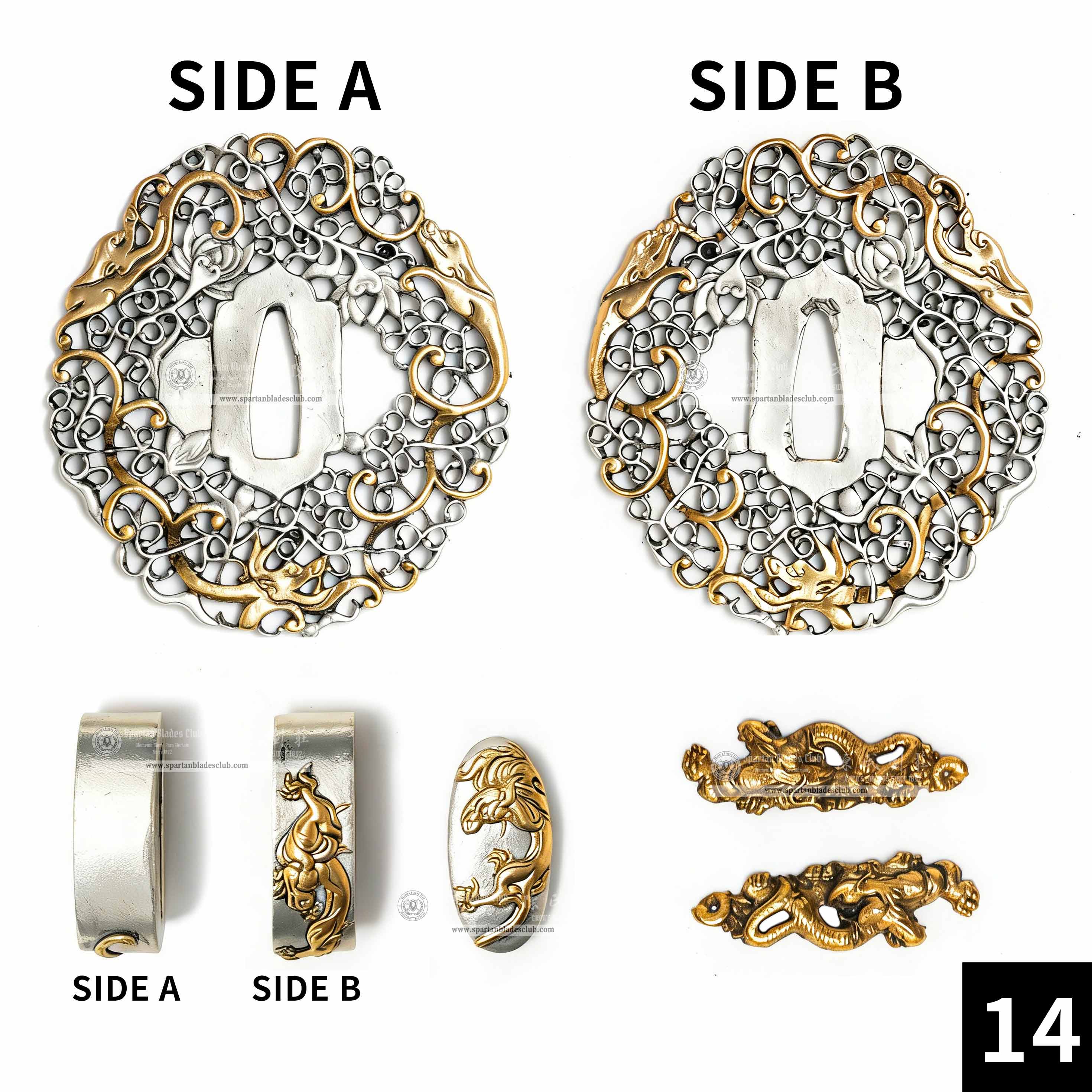 Custom Your Katana | Loong（Chinese Dragon） | Complete Set Fittings (Brass Gilded) | Spartan Blades Club | CHEN'S SWORDS 1892 - Spartan Blades Club - 陳氏劍莊1892