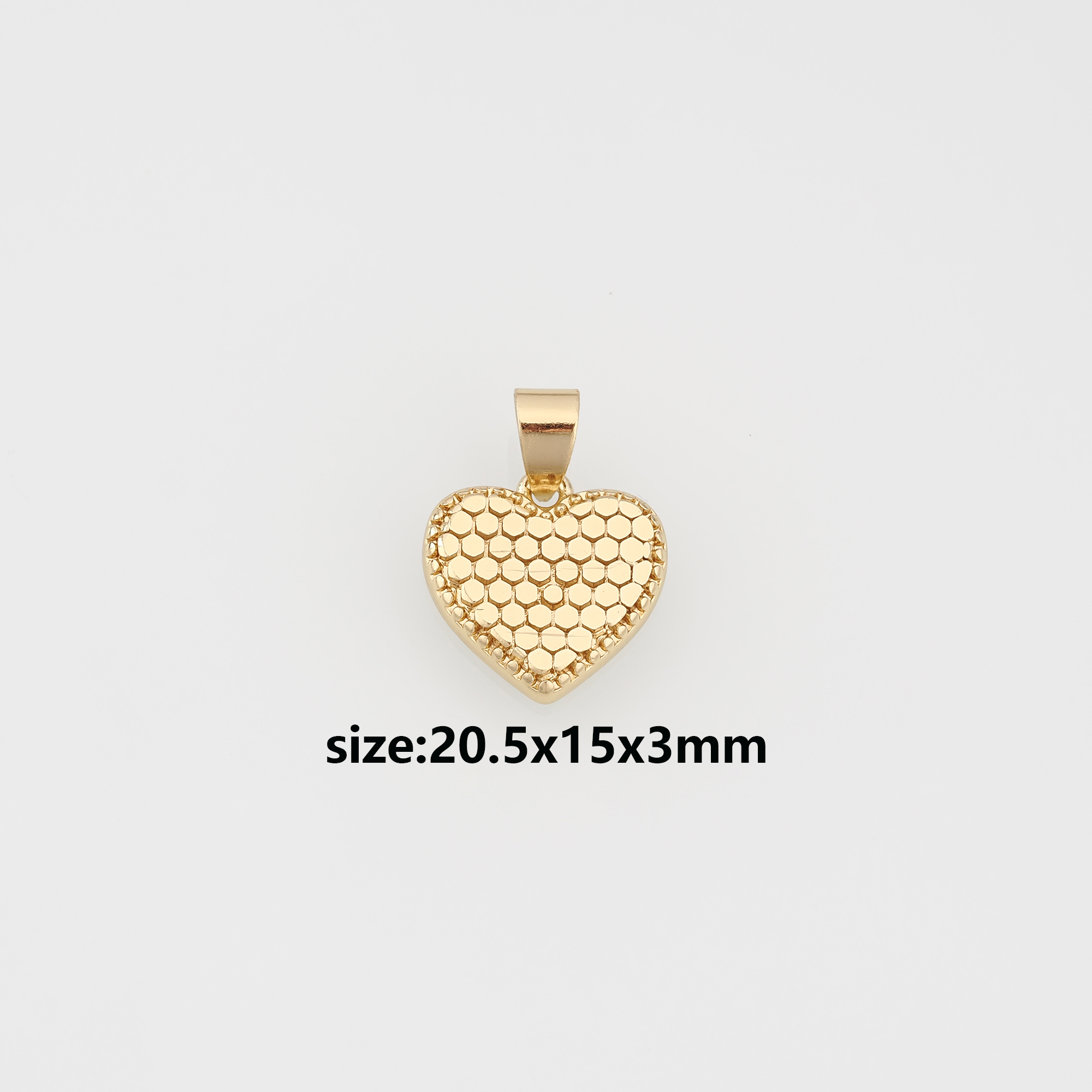 18K Gold Filled Heart Pendant,Dainty Heart Charm Earrings Necklace for DIY Jewelry Making Supply
