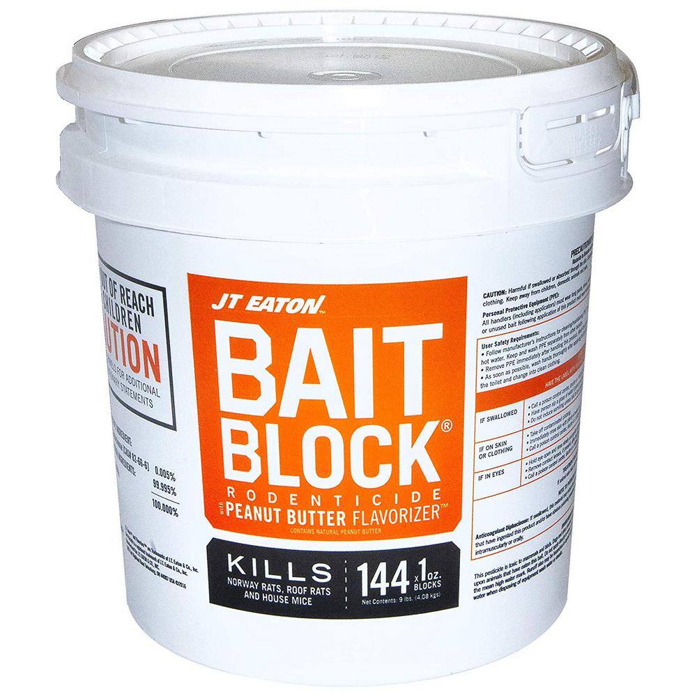 JT Eaton Bait Block Peanut Butter Flavor Anticoagulant Rodenticide for Mice and Rats (144-Blocks) 709-PN