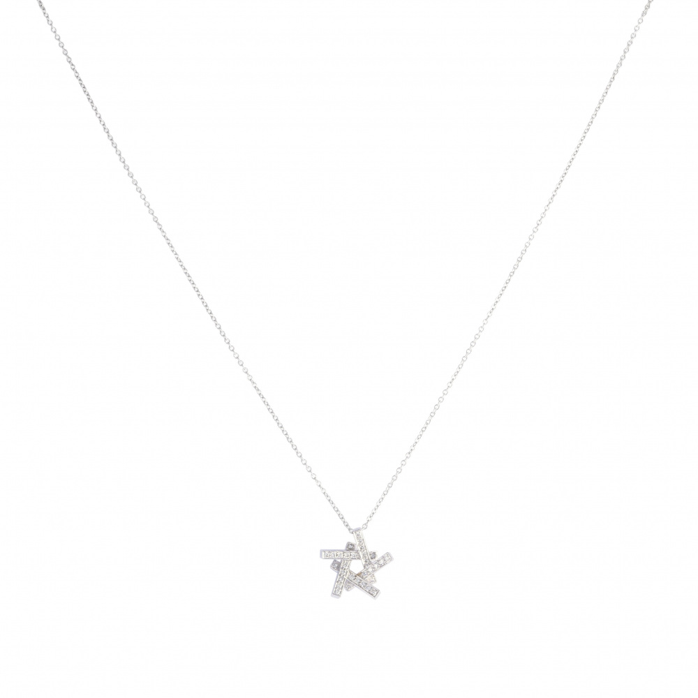 Tiffany & Co. Frank Gehry Necklace 18K White Gold Diamond