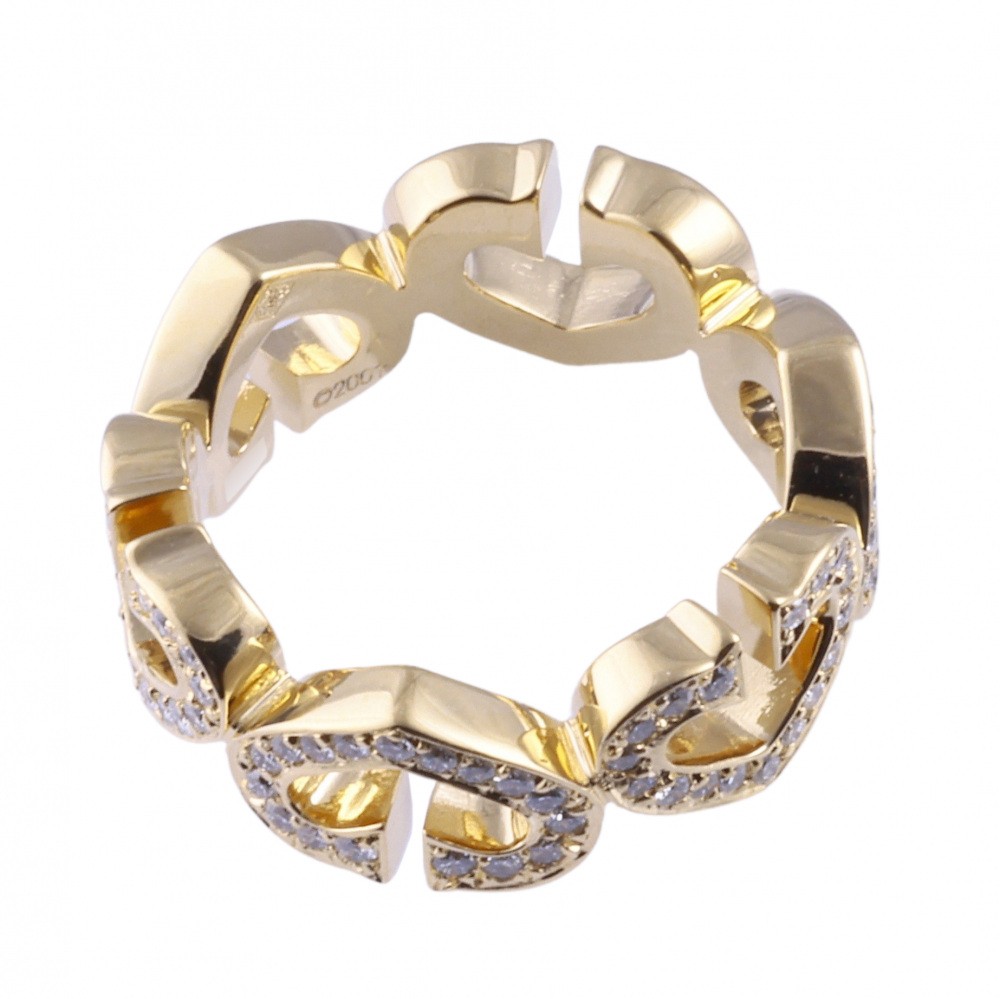 Cartier C Heart Ring 18K Yellow Gold Diamond