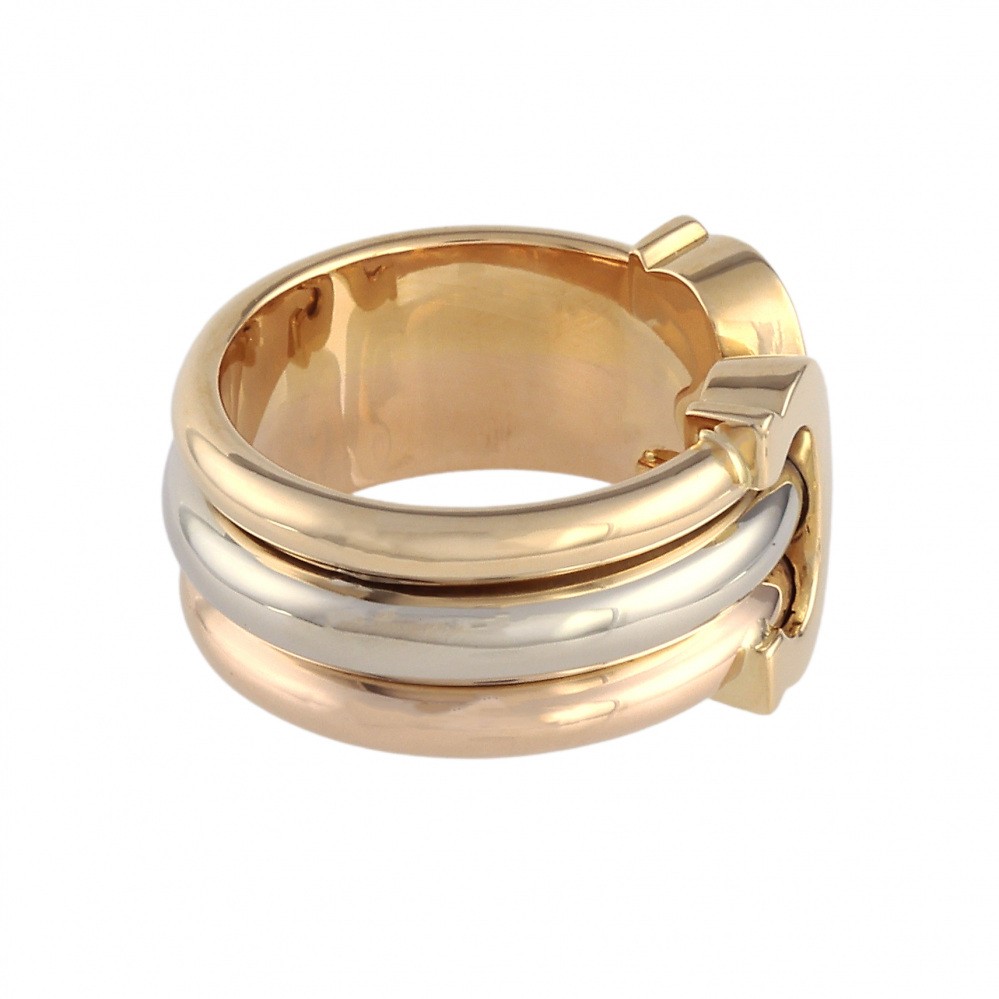 Cartier 2C Ring Tri-Gold