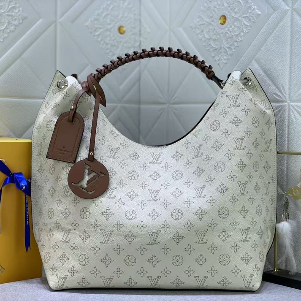 Louis Vuitton Carmel Hobo Mahina Leather Bag 15.7 Inches