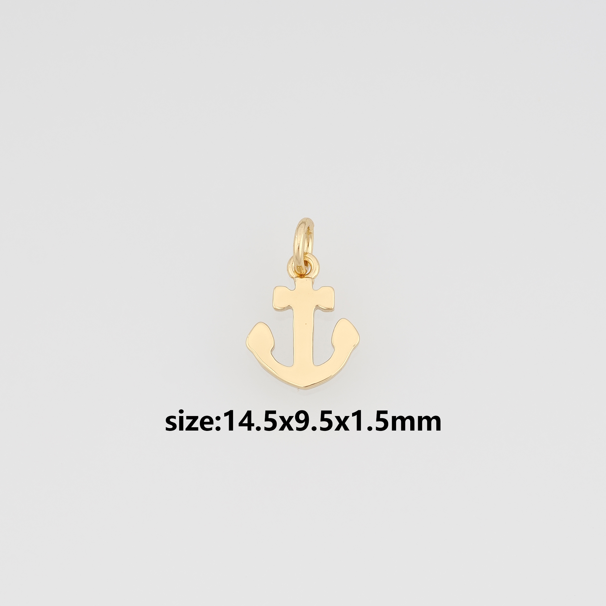 18K Gold Filled Anchor Pendant,Anchor Charm Earrings Necklace for DIY Jewelry Making Supply