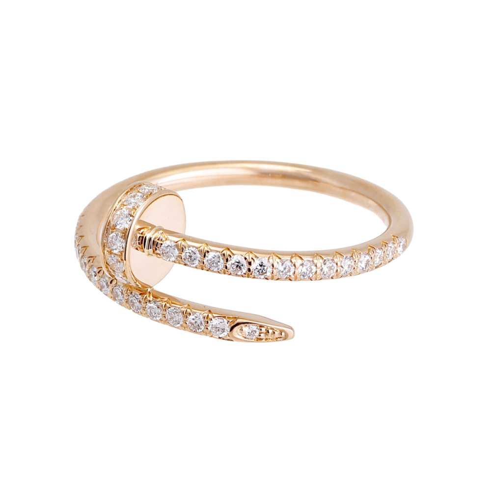 Cartier Juste un Clou Sm Semi-pavé Ring 18K Rose Gold Diamond B4231400