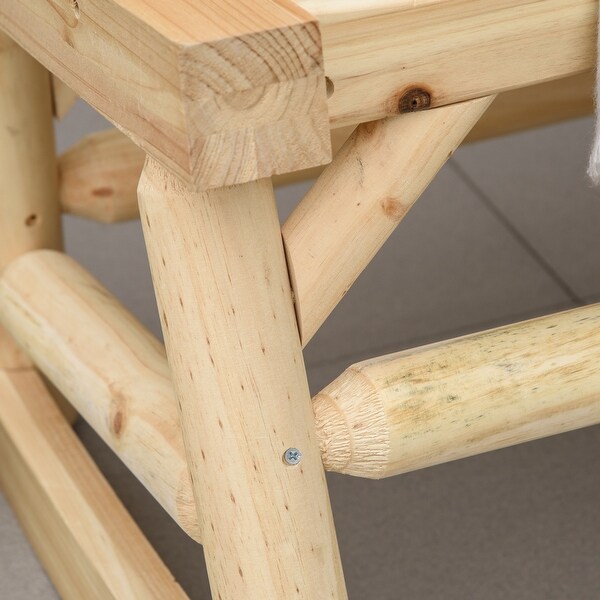 Outsunny 2Person Wooden Rocking Chair Rocker Bench with Relaxing Swinging Motion