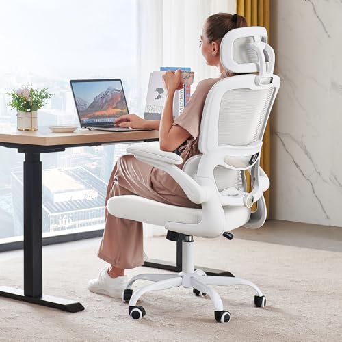 TRALT Office Chair Ergonomic Desk Chair, 330 LBS Home Mesh Office Desk Chairs with Wheels, Comfortable Gaming Chair, High Back Office Chair for Long Hours (Black)
