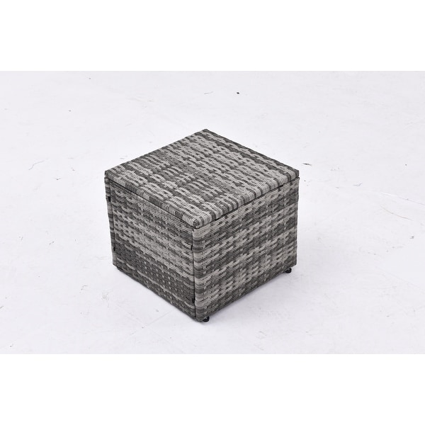 Patio Furniture Set,7 Pieces Sectional Conversation Sofa with Ottomans,All Weather,With Backrest and Removable Cushions