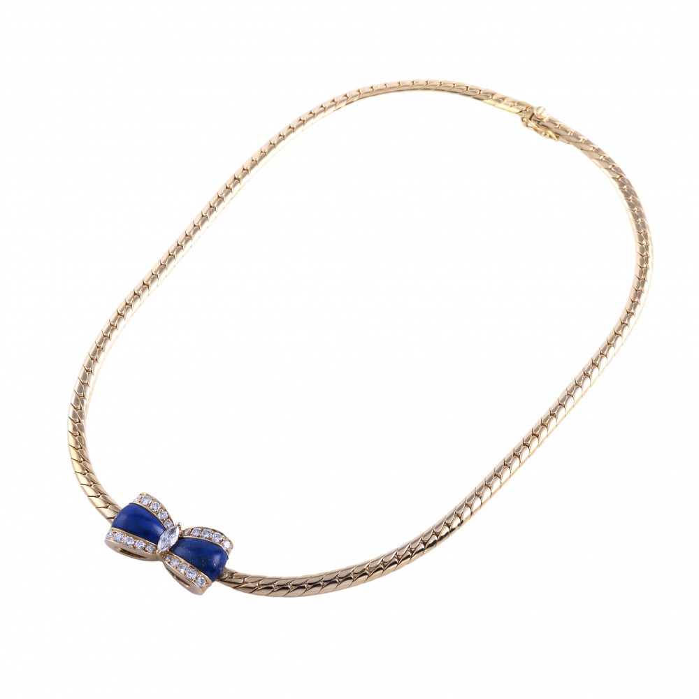 Van Cleef & Arpels Ribbon Motif K18YG Yellow Gold Necklace
