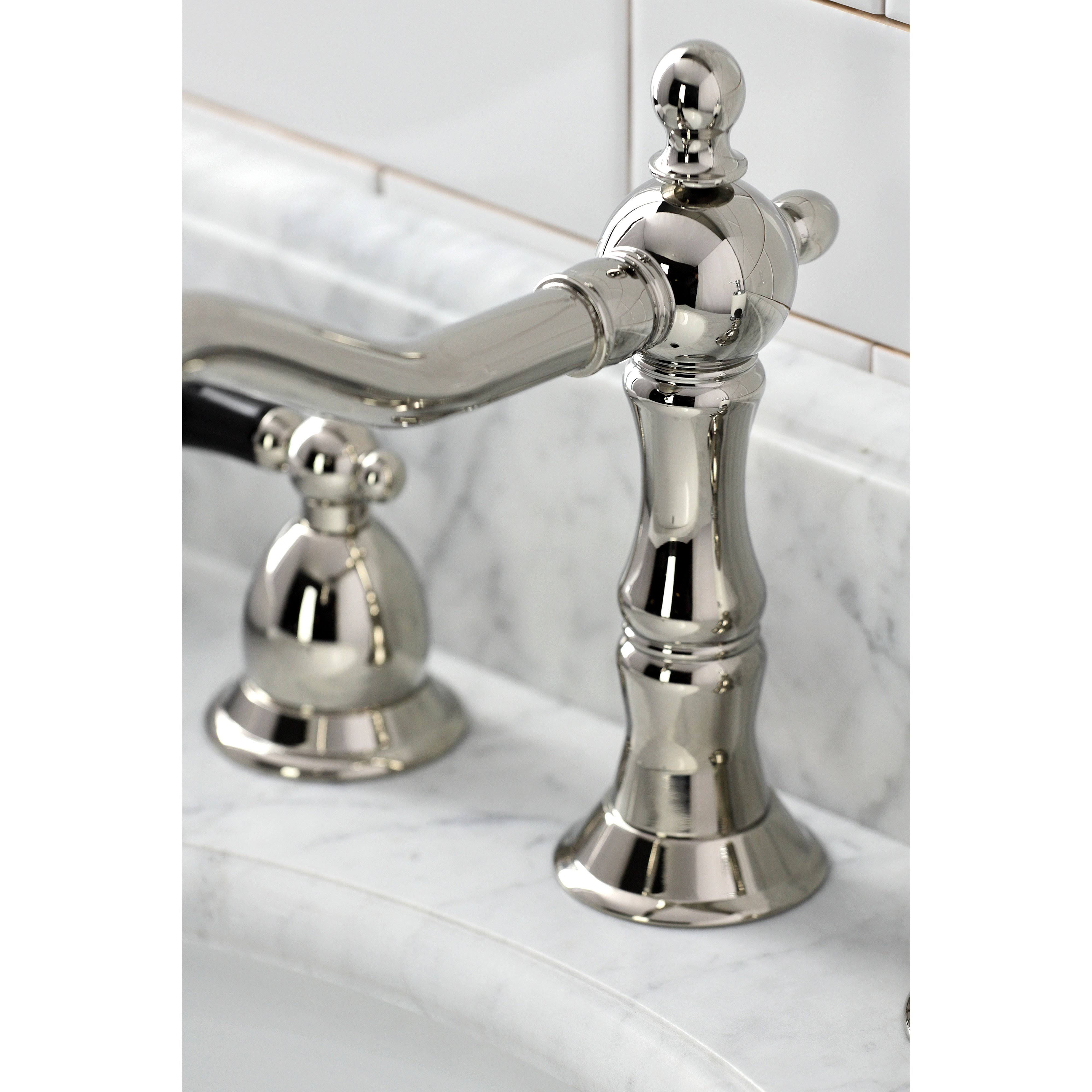 Kingston Brass KS1970PKL Duchess Widespread Bathroom Faucet with Brass Pop-Up Matte Black