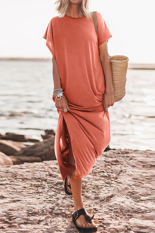 Side Slit Maxi T-Shirt DressClistos