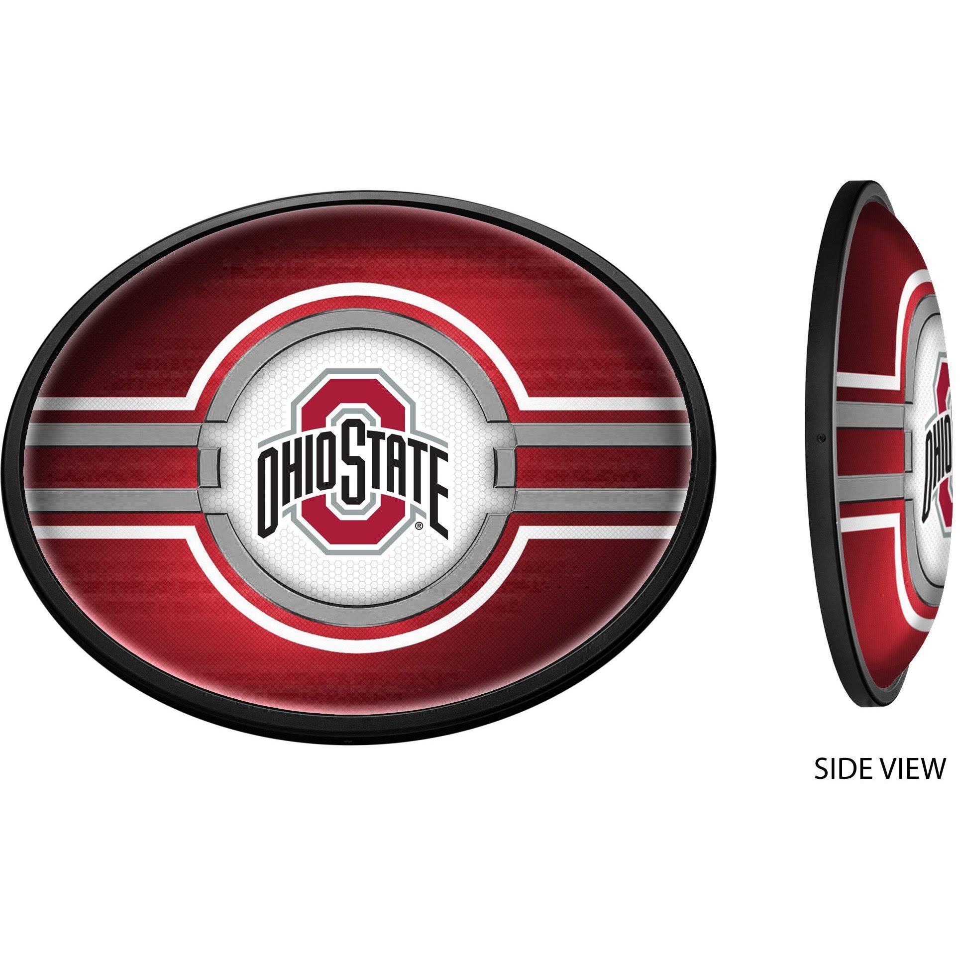 Ohio State Buckeyes Slimline LED Team Spirit Wall Sign-Oval-Primary Logo on Red