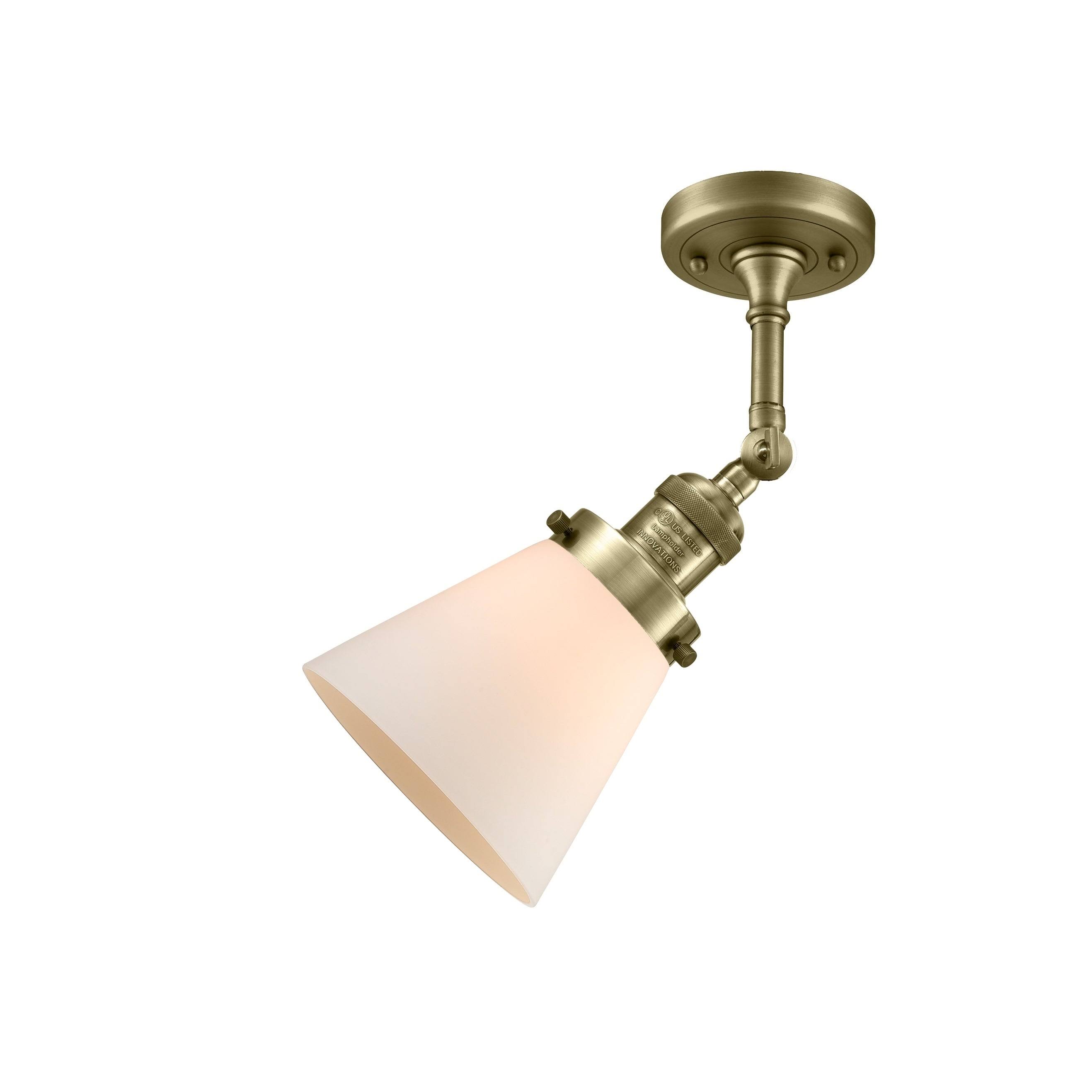 Innovations Lighting Small Cone 1 Light Semi Flush Mount 201F PN G64 (Nickel)
