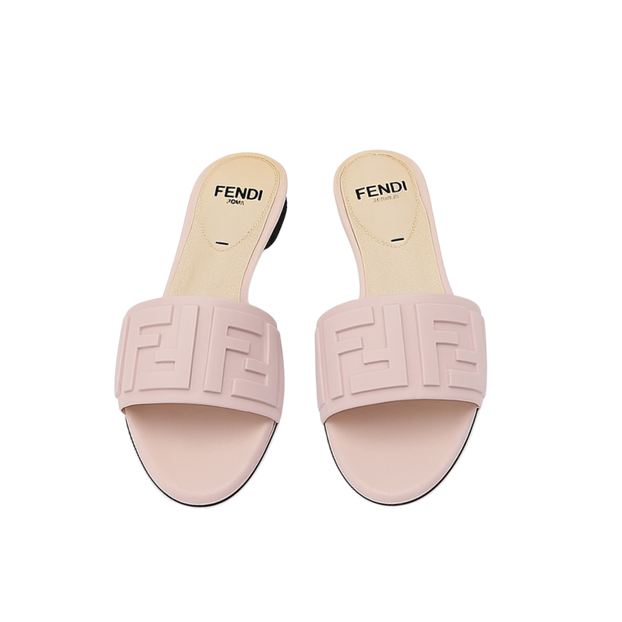 Fendi Silk Cowhide Slippers Light Pink