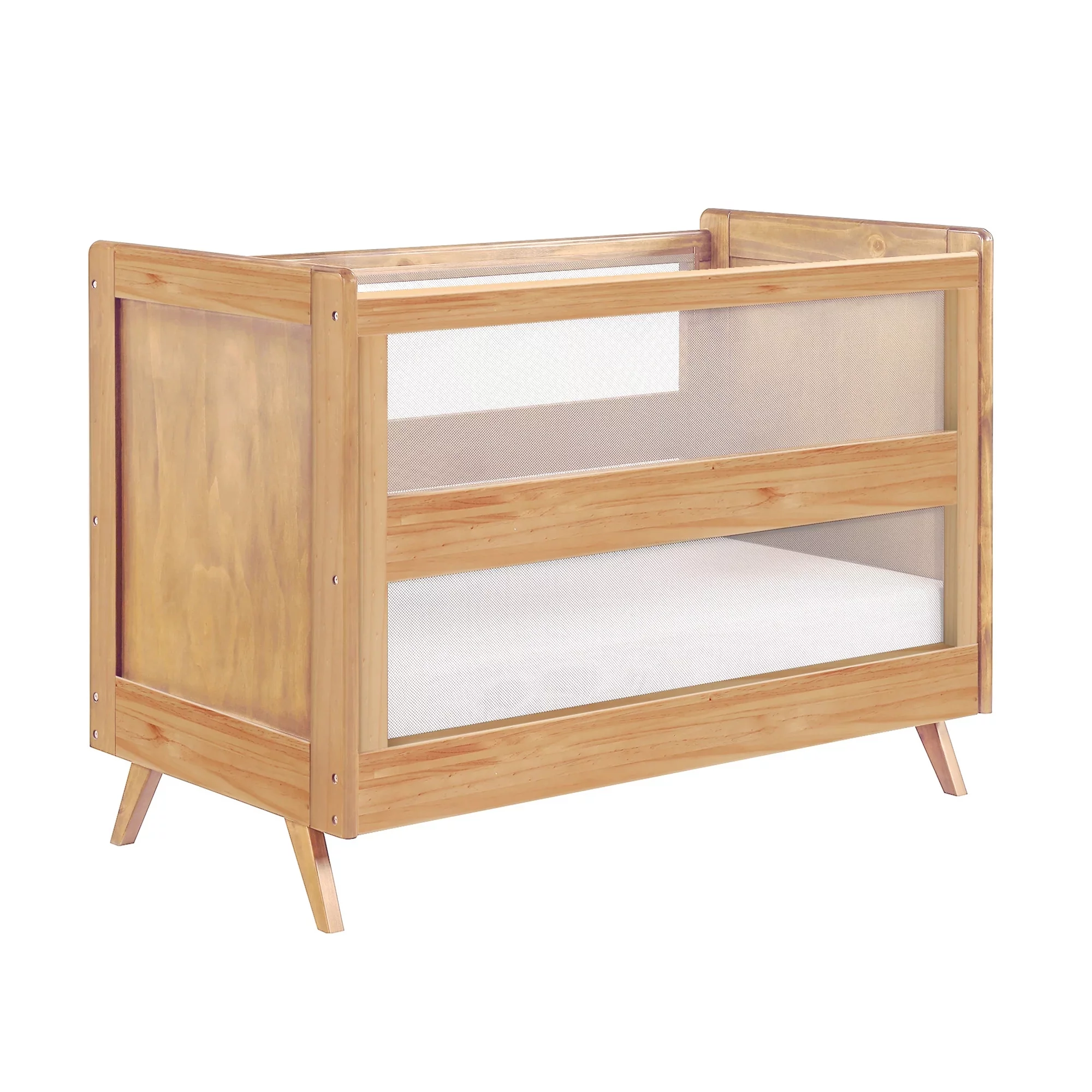 BreathableBaby Breathable Mesh 3-in-1 Convertible Crib, Beech, Greenguard Gold Certified