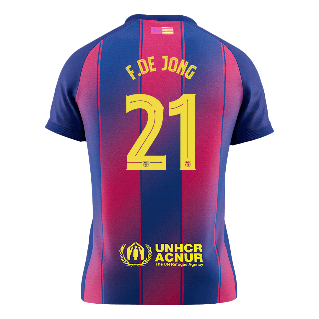 F.DE JONG #21 Barcelona Home Soccer Jersey 2025/26 - UCL