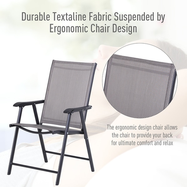 Podena Grey Folding Patio Chairs (Set of 2) by Havenside Home