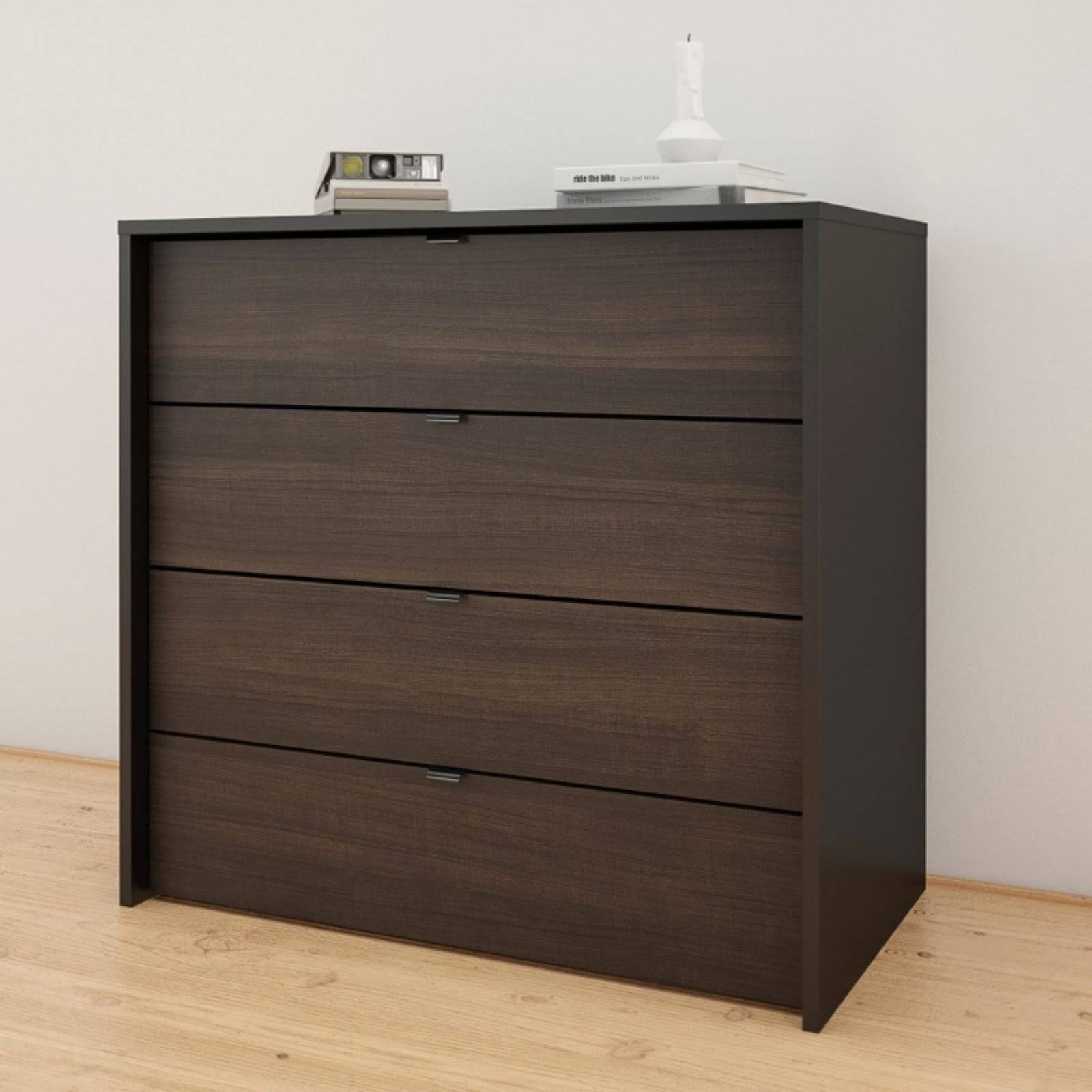 Nexera 212406 4-Drawer Chest, Black/Ebony
