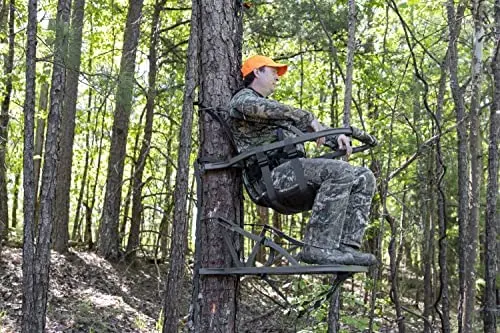 Summit Viper SD Lightweight Aluminum Climbing Treestand – 300 lb Capacity, Foam-Padded Seat, Includes Safety Harness