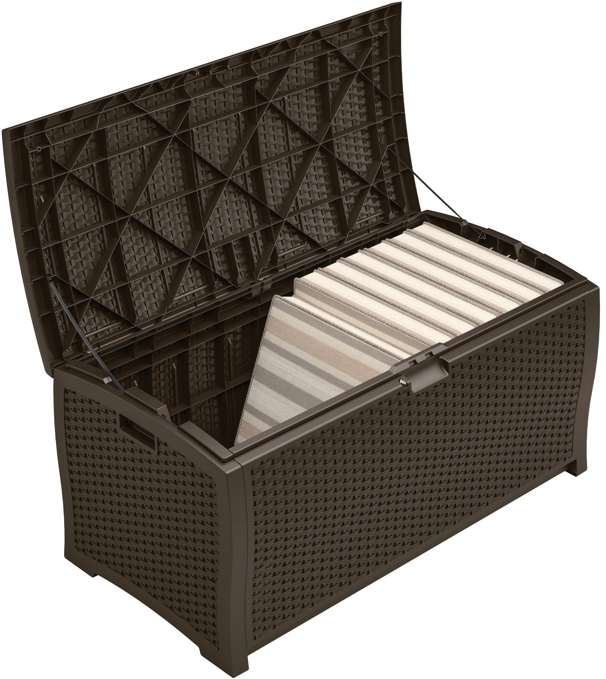 Suncast Resin 99-Gallon Deck Box – Mocha Brown – DBW9200