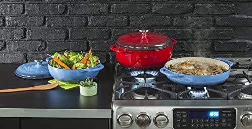 Lodge EC6D43 Enameled Cast Iron Dutch Oven, 6-Quart, Island Spice Red