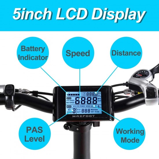 Electric Bike 26″ Fat Tire, 750W 48v 13Ah Mountain Ebikes, Removable Lithium Battery Commuter Bicycle, 23 MPH Max Speed LCD Display