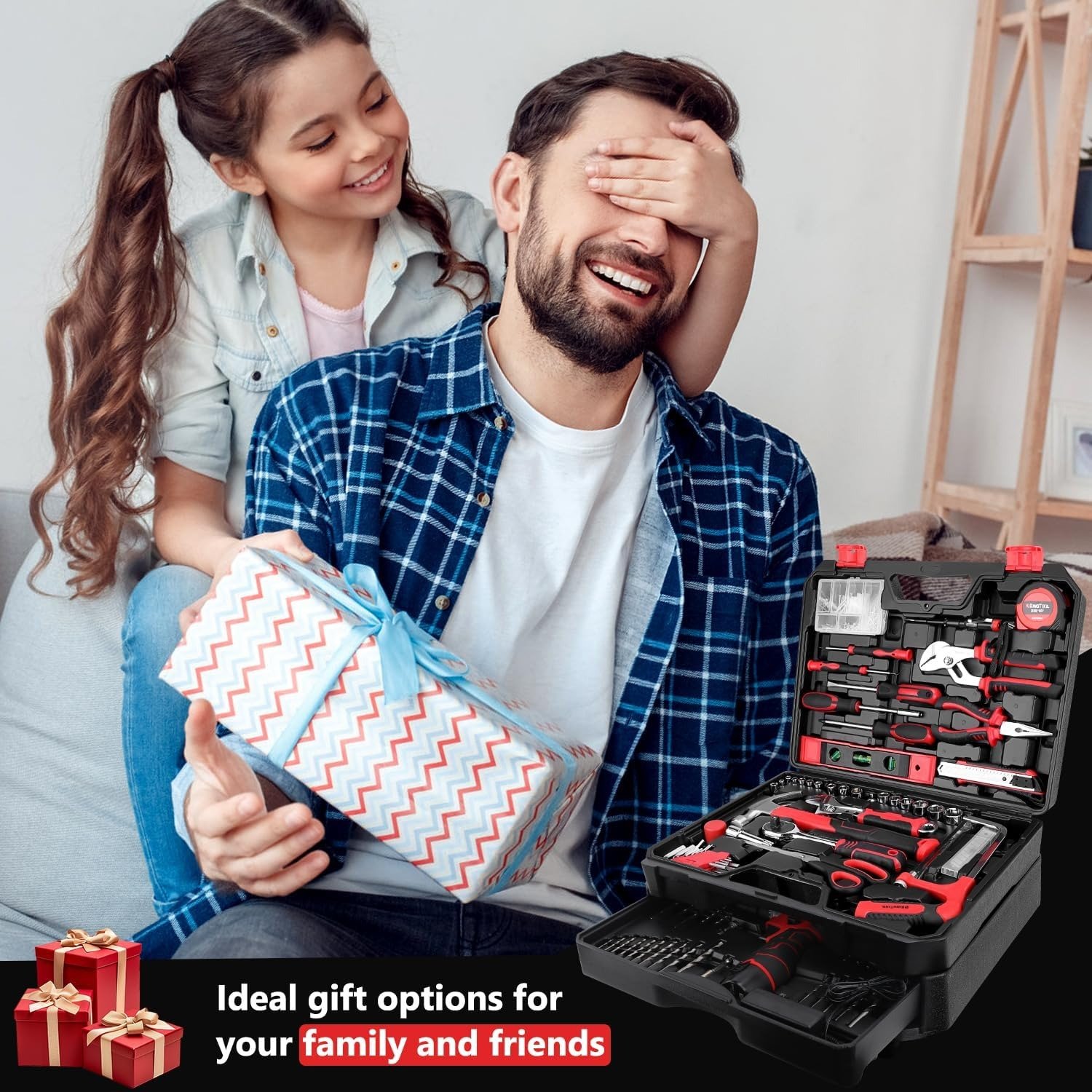 276-Piece Tool Set Kit – Tool kit with 12V Cordless Power Drill Driver Toolbox Storage Case with Drawer, Drill Set Perfect for Homeowner, Diyer, Handyman