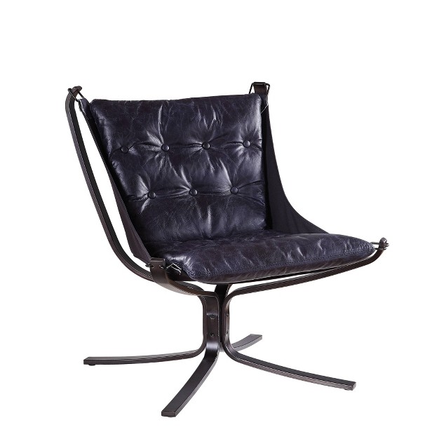 Carney Grain Leather Accent Chair Vintage Blue Acme Furniture