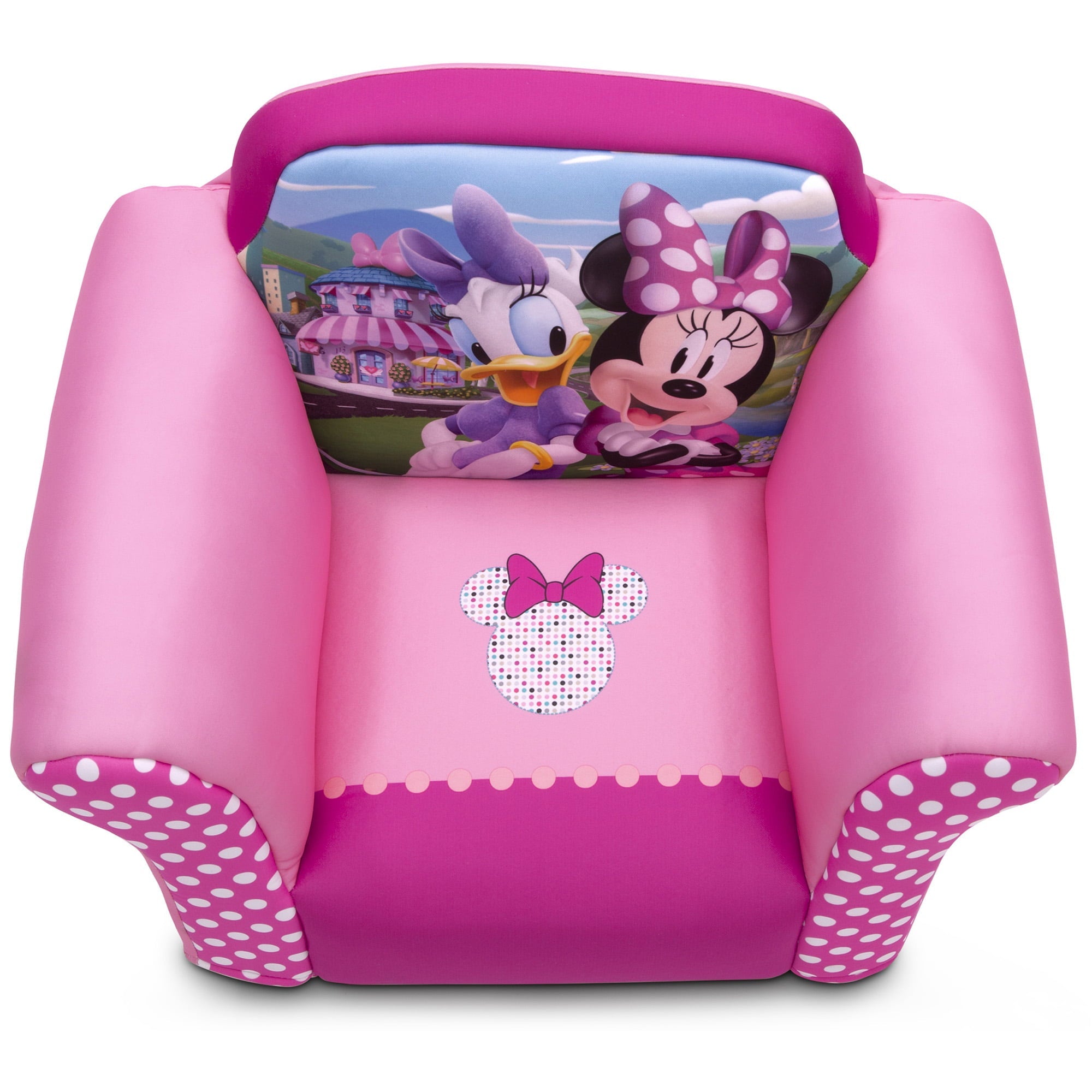 Delta Children Minnie Mouse Kids Upholstered Chair with Sculpted Plastic Frame