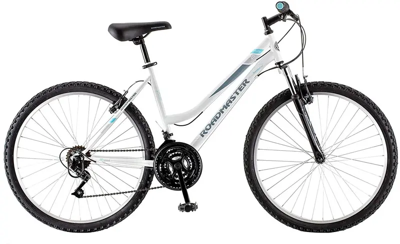 Roadmaster Granite Peak Women’s Hybrid Bike – 26-Inch Wheels, Front Suspension & 18-Speed Shimano Drivetrain