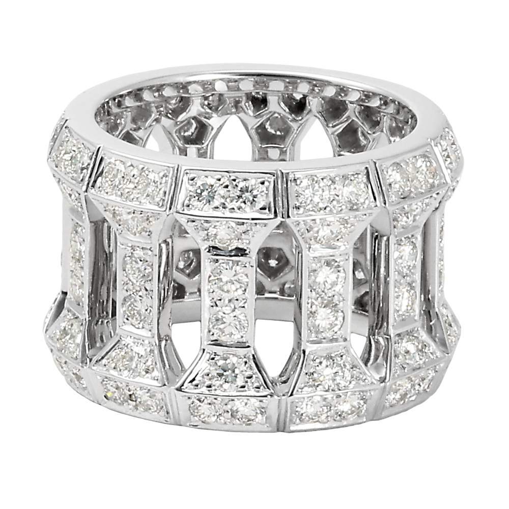 Cartier Antalya 18k White Gold Ring Diamond
