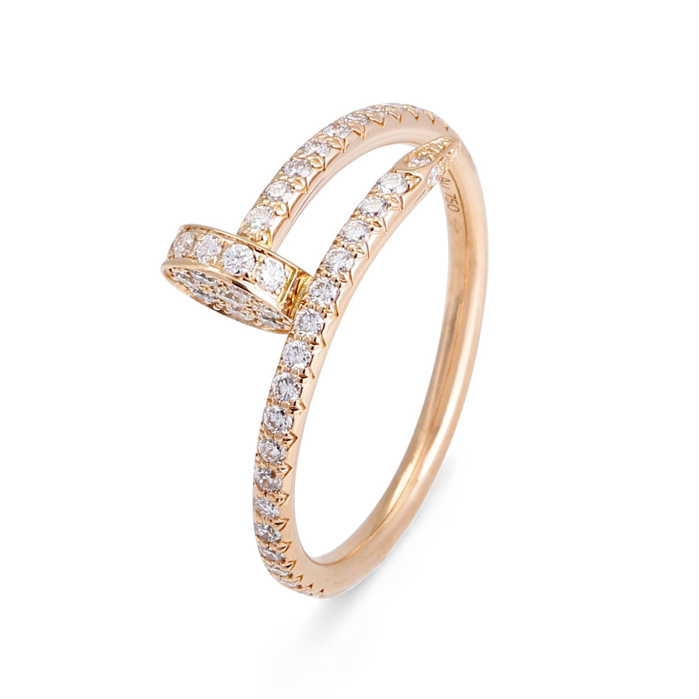 Cartier Juste un Clou Sm Semi-pavé Ring 18K Rose Gold Diamond B4231400