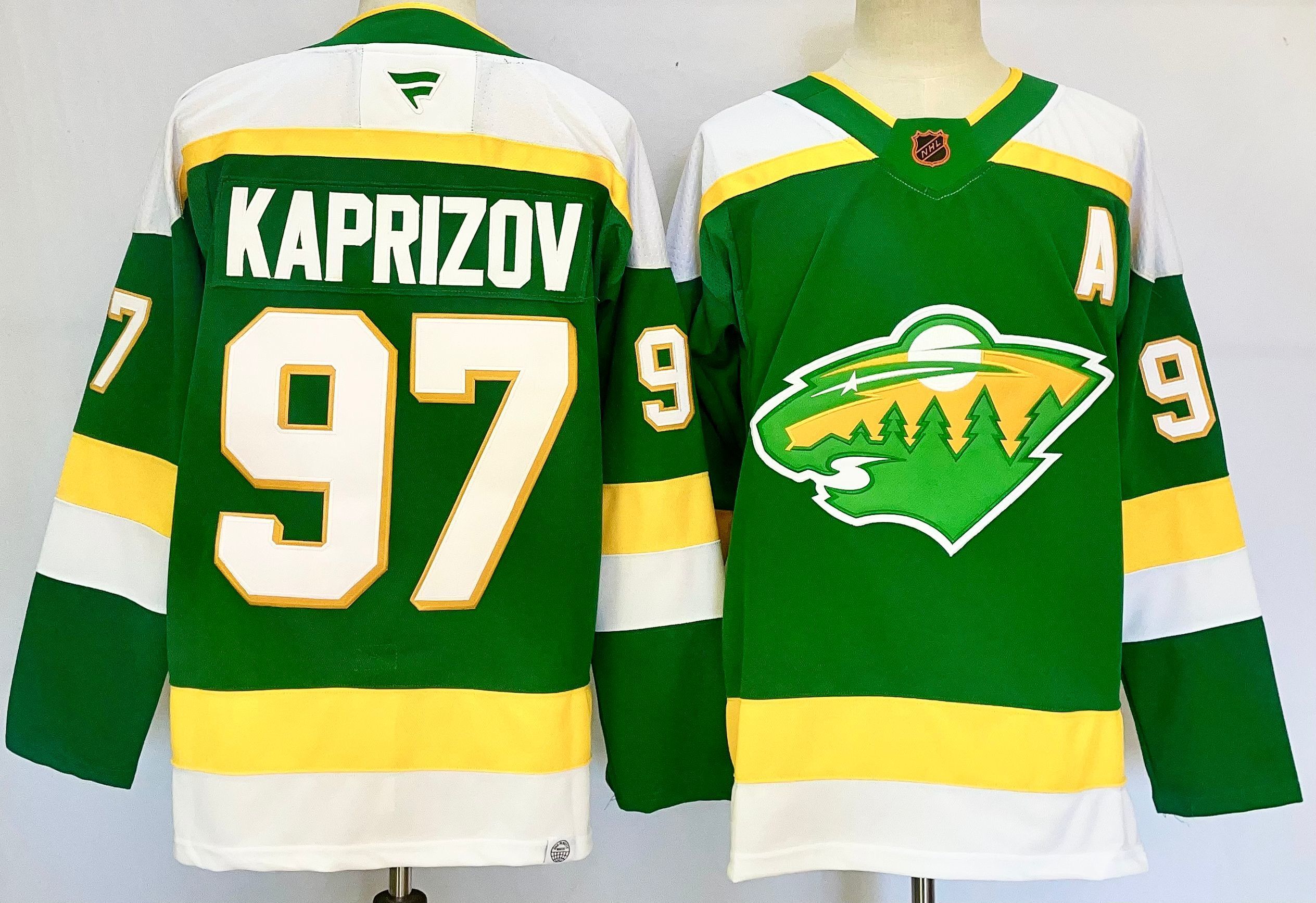 Men's Minnesota Wild Kirill Kaprizov #97 Fanatics Bright Green Retro Version Player Jersey