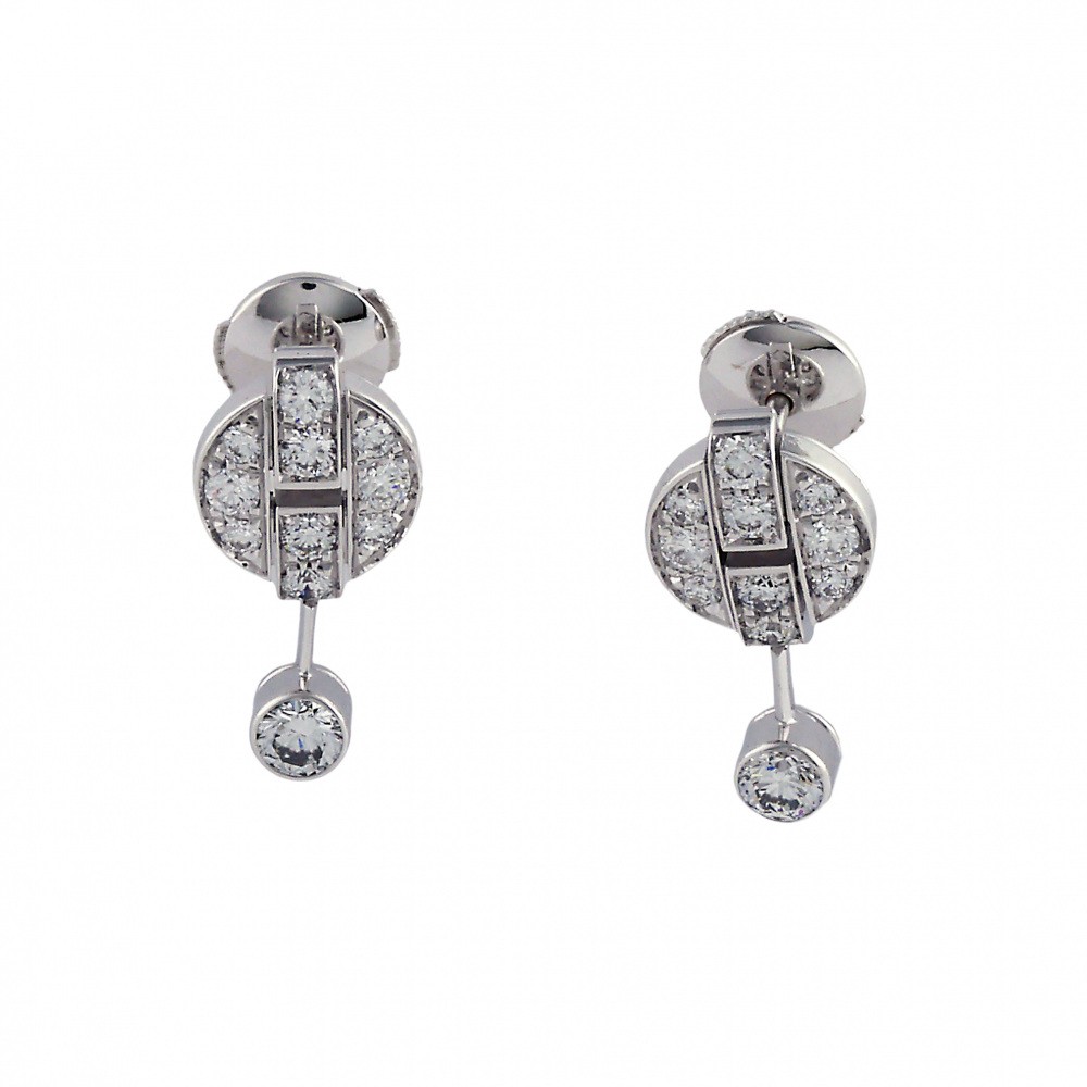 Cartier Imalia Earrings 18K White Gold Diamond
