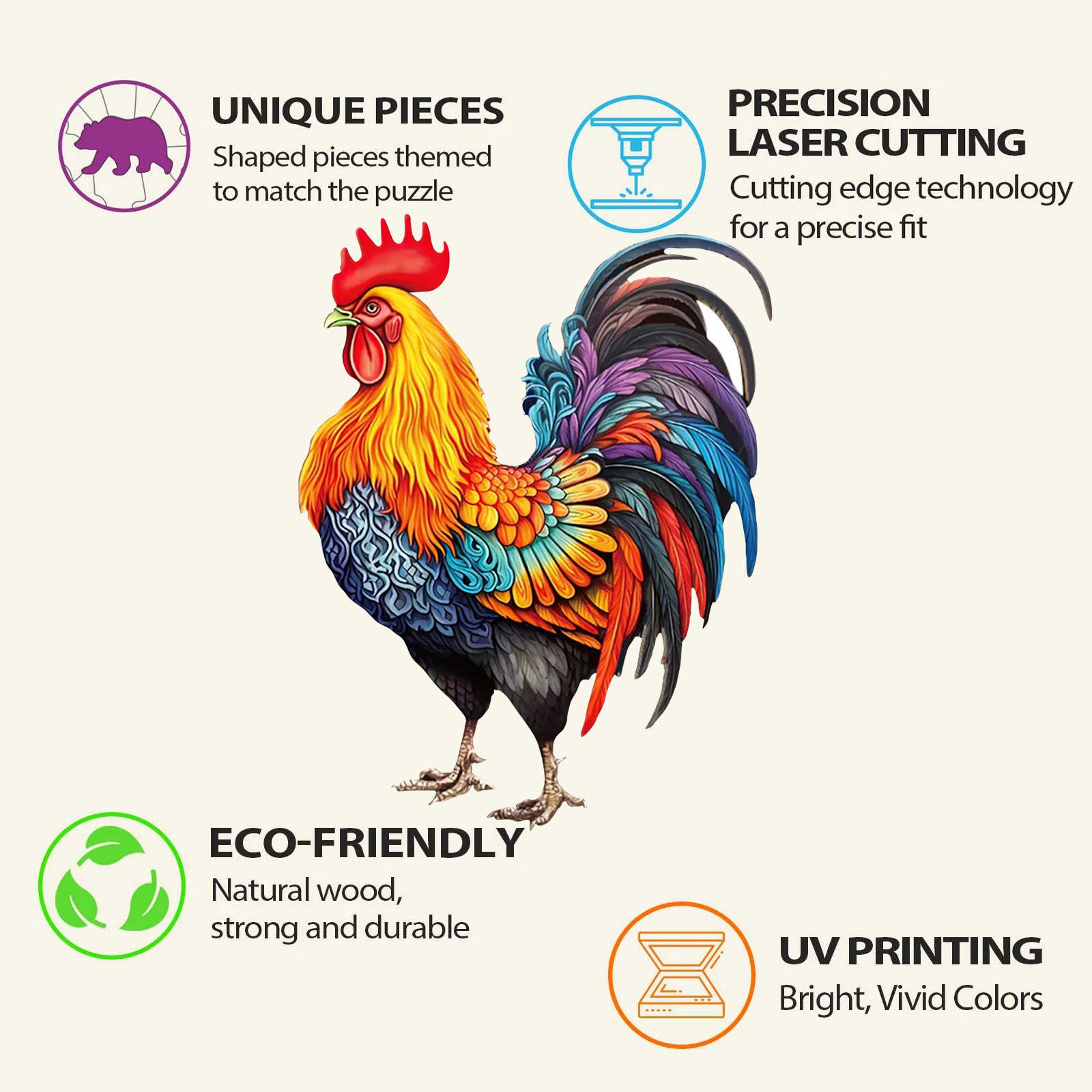 Wooden Animal Puzzle-Lovely Chicken