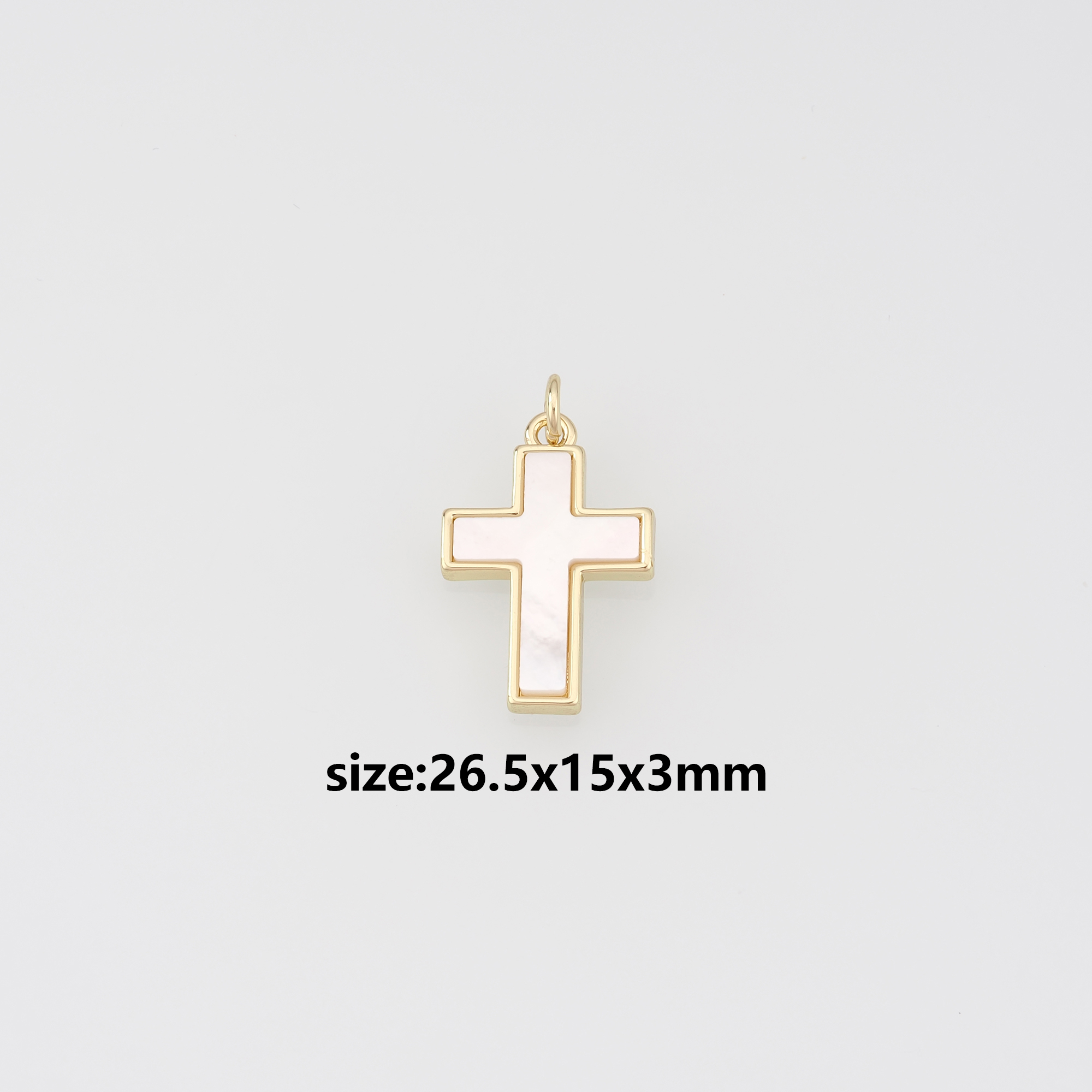 18K Gold Filled Cross Pendant,Religious Charm Earrings Necklace for DIY Jewelry Making Supply