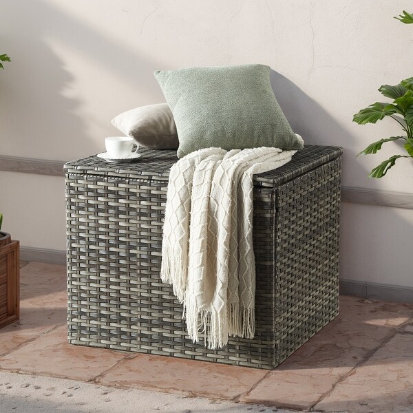 Outdoor Wicker Storage Box Rattan Pool Storage Box