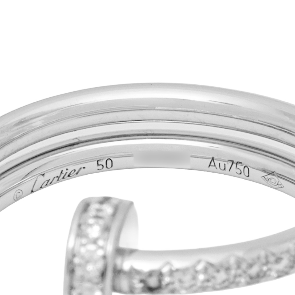 Cartier Juste un Clou Double Semi-pavé Ring 18K White Gold Diamond B4211100